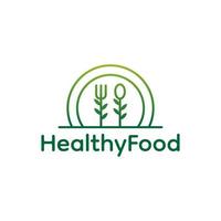 healthy food logo template vector