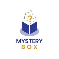 diseño de logotipo de caja misteriosa vector