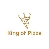 diseño de logotipo de vector de rey de pizza