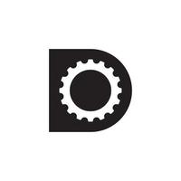 diseño de logotipo de engranaje de letra d vector