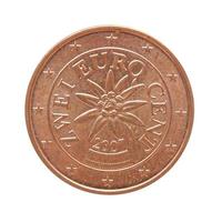 Euro cent coin isolated photo