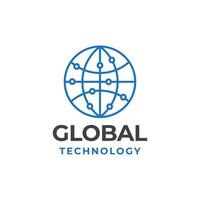 global tech logo design vector