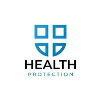 diseño de logotipo de protección de la salud vector