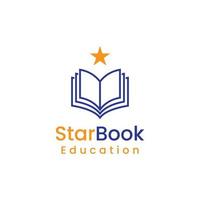 star and book vector logo design
