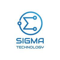 modern sigma tech logo design vector