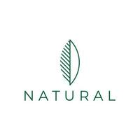 natural leaf line logo design vector