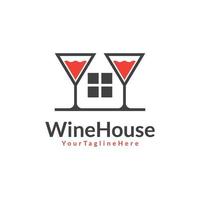 wine house logo template vector