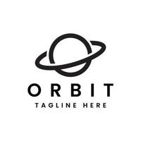 diseño de logotipo de línea de órbita vector