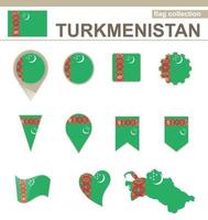 Turkmenistan Flag Collection vector