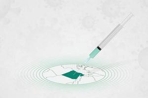 concepto de vacunación de egipto, inyección de vacuna en el mapa de egipto. vacuna y vacunación contra el coronavirus, covid-19. vector