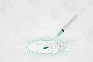 concepto de vacunación de túnez, inyección de vacuna en el mapa de túnez. vacuna y vacunación contra el coronavirus, covid-19. vector