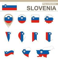 colección de banderas de eslovenia vector