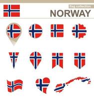 colección de banderas de noruega vector