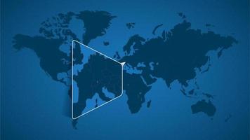 mapa detallado del mundo con un mapa ampliado de Liechtenstein y los países vecinos. vector