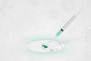 Guinea vaccination concept, vaccine injection in map of Guinea. Vaccine and vaccination against coronavirus, COVID-19. vector