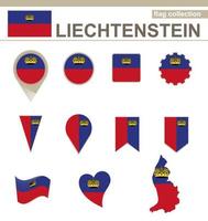 colección de banderas de liechtenstein vector