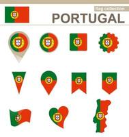 colección de banderas portuguesas vector