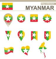 Myanmar Flag Collection vector