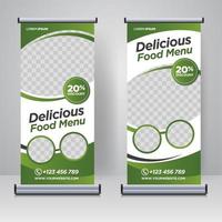 Food menu and Restaurant roll up banner design template vector