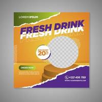 fresh drink social media banner template vector