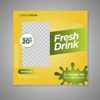 fresh drink social media banner template vector