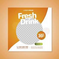 fresh drink social media banner template vector