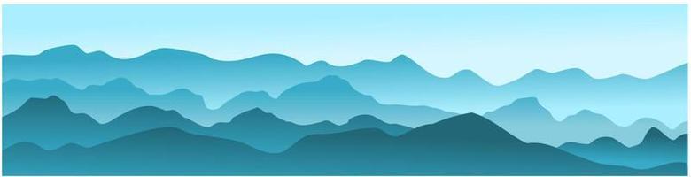 vector background of mountain ridges in layer