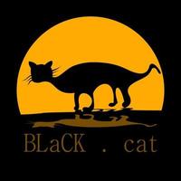 black cat silhouette vector