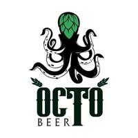 octopus beer logo concept vector