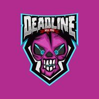skull head mascot logo gaming vector