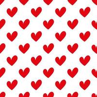Red pattern of random falling hearts confetti. Border design element for festive banner, greeting card, postcard, wedding invitation, Valentines day Vector illustration.