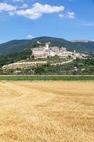 Assisi village in Umbria region, Italy. The town is famous for the most important Italian Basilica dedicated to St. Francis - San Francesco. photo