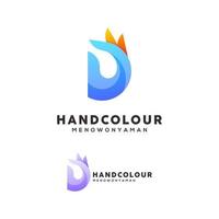 hand gradient logo design vector
