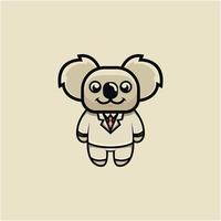 koala cute logo design vector