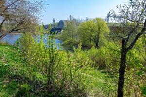 Spring promenade with the railroad bridge photo