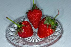 Ripe strawberries in a bowl photo