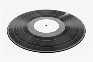 Vinyl record isolated on white background. Mock up template photo