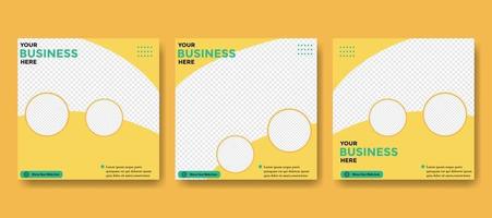 Editable template post for social media ad. Web banner ads for promotion design with yellow color.. vector