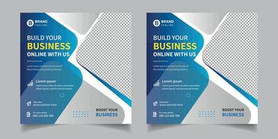 Digital marketing and corporate social media post banner and square corporate flyer template vector