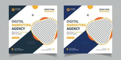 Digital marketing agency and corporate social media post and instagram post template vector