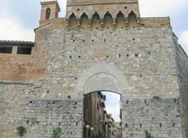 Ancient walls in Siena Italy photo