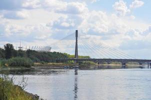 Bridge over Vistula Wisla river in Warsaw photo