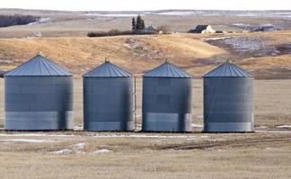 Prairie Landscape in winter granaries photo