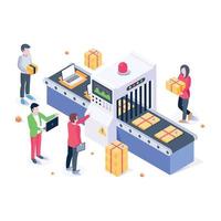 A well-designed isometric illustration of an industrial office vector