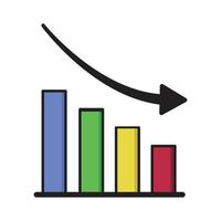 Illustration of downtrend graph. Chart downtrend. Business concept. vector