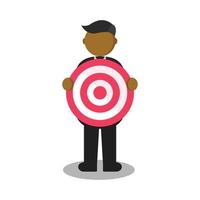 Illustration of business man holding target sign. vector