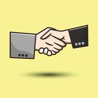 Two business man shaking hands for agreement illustration vector. vector