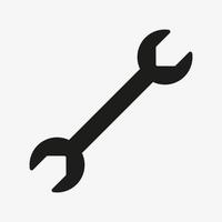 símbolo de herramienta de reparación. icono de vector de llave aislado sobre fondo blanco.