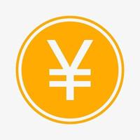 Yen icon. Japanese currency symbol. Vector illustration. Coin symbol.