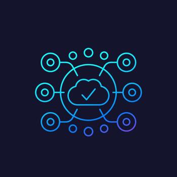 icono lineal de vector de computación de borde